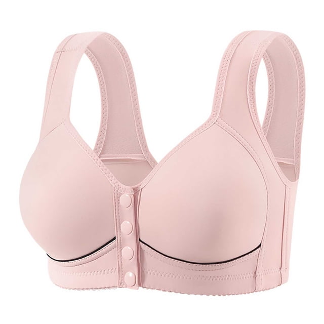 Front Closure Bra For Women, Large Size, Rims-Free, Comfortable And Breathable, Gathered Thin Underwear, Daily Wear, Beige