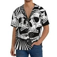 thumbnail image 2 of Picia Psychedelic Skull Illusion Art Men's Linen Shirts Short Sleeve Cuban Beach Shirts Casual Shirts Button Down Shirt for Men Beach Summer Wedding Shirt-4X-Large, 2 of 7