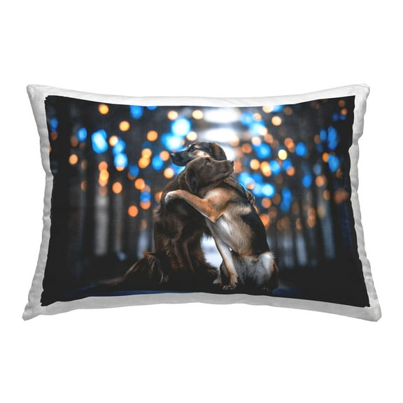 Stupell Industries Hugging Dogs Among Bokeh Decorative Printed Throw Pillow Design by Natalie Grosse