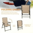 thumbnail image 7 of Devoko 2 Pieces Patio Folding Chairs Outdoor Chairs Textilene Furniture Chair Set, Beige, 7 of 7