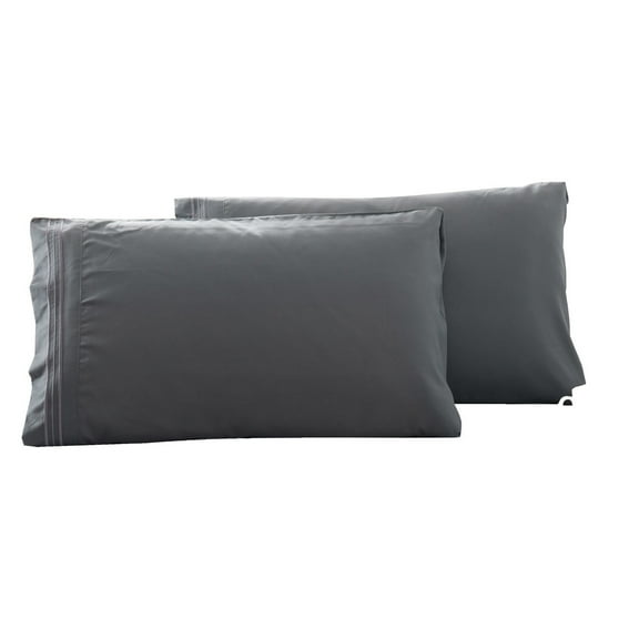 2Pcs Solid Color Pillowcase No-Pilling Fine Workmanship Comfortable Delicate Fashion Standard Size Polyester Cotton Bedding Set Plain Color Pillowcase for Bedroom