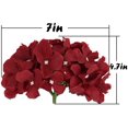 thumbnail image 4 of Cabezas de Hortensia de Seda de Flores Artificiales con Tallos 10 Piezas (Rojo Vino) TUNC Sencillez, 4 of 5