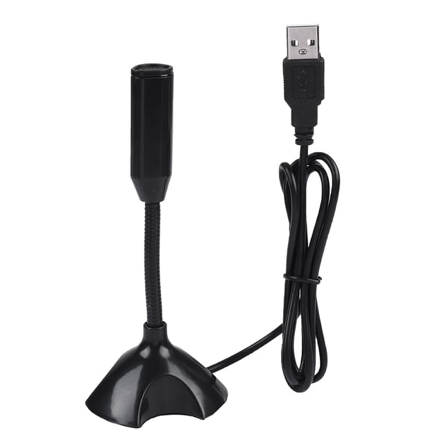 Mini micrófono de condensador USB 2.0 con soporte flexible para PC y portátil.