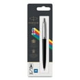 thumbnail image 2 of Parker Jotter Ballpoint Pen, Retractable, Medium 0.7 mm, Blue Ink, Black Barrel | Bundle of 5, 2 of 3