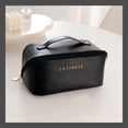 thumbnail image 4 of Bolso de mano de cuero Bolso de viaje grande para brochas de maquillaje Bolso de maquillaje con cremallera Reutilizable Ndcxsfigh Cuidado Belleza, 4 of 6