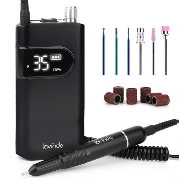 Taladro de uñas eléctrico Lavinda 35000 RPM recargable - Negro