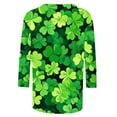 thumbnail image 4 of St Patrick's Day T-Shirt for Women, Women 3/4 Sleeve Tee, Crew Neck Blouse Fashion Women's Tees Casual Round Neck 3/4 Sleeved Loose T Shirt Ladies Tops Blouses Shirts, 4 of 5