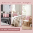 thumbnail image 6 of REGALWOVEN Throw Pillow Covers Set of 2, Soft Plush Solid Couch Pillow Cases for Sofa Bed Living Room Home Decor Pink 18" x 18", 6 of 7