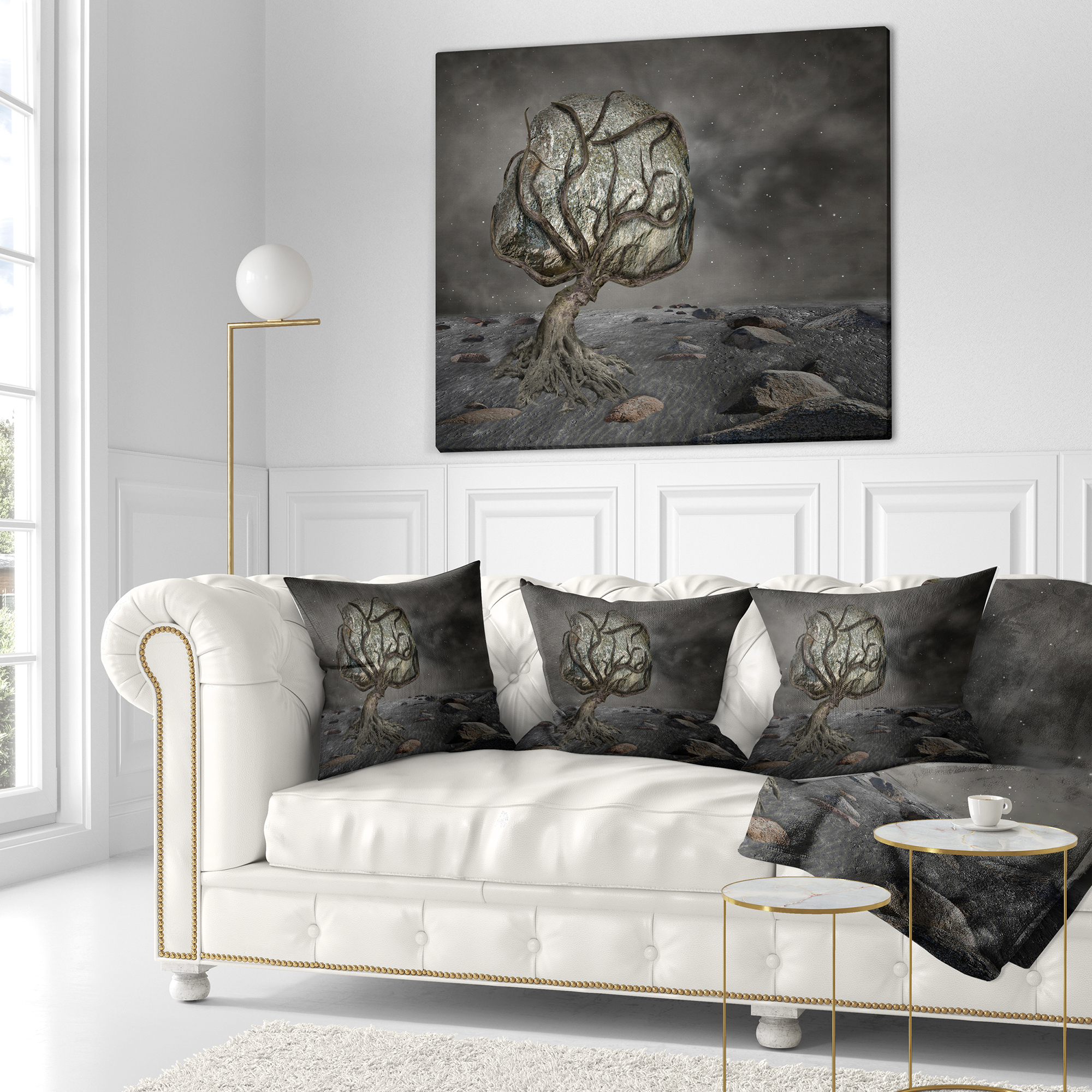 Designart Burden of Life - Abstract Throw Pillow - 16x16