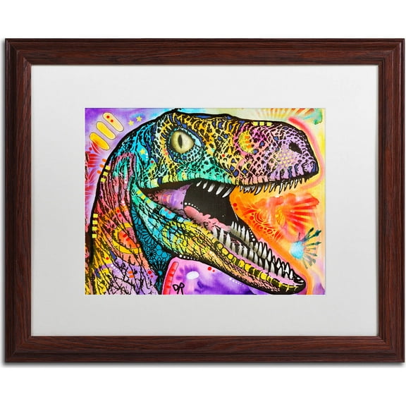 Trademark Fine Art "Raptor" Canvas Art by Dean Russo, White Matte, Wood Frame