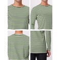 thumbnail image 6 of Lars Amadeus Men's Striped T-Shirt Long Sleeves Crew Neck Stripe Basic Tops, 6 of 6