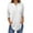 White, variant on MIXUE Womens Summer Tops Summer Solid Color Stank Button Up 3/4 Sleeve Pullover Tee Shirts Streetwear,Black,XXL