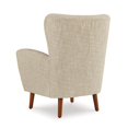 thumbnail image 4 of Benjara Sonie Accent Chair, Beige Polyester, Soft Cushions, Tapered Brown Wood Legs, 4 of 5