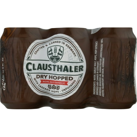 Clausthaler Dry Hopped Non Alcoholic Beer, 11.2 fl oz, 6 Pack Aluminum Cans, 0.5% ABV