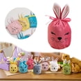 thumbnail image 2 of 4 Pcs Easter Bunny Candy Drawstring Bags Velvet Cute Rabbit Ears Face Treat Bags Bunny Candy Goodie Favor Bag for Easter Party Egg Hunt Stuffer Basket Holiday Decoration, 2 of 9