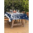 thumbnail image 2 of Outdoor Tablecloth with Umbrella Hole and Zipper, Christmas Blue Rectangle Table Cloth 54x80 Inch Waterproof Tablecloth, White Xmas Tree Elk Winter Snowflake Picnic Table Cover for Patio Camping, 2 of 7