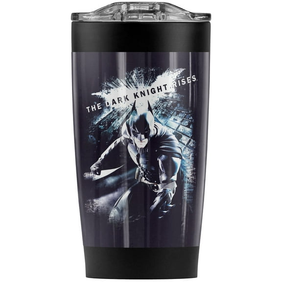Batman Dark Knight Rises/More Than A Man Stainless Steel Tumbler 20 oz Coffee Travel Mug/Cup, Vacuum Insulated & Double Wall with Leakproof Sliding Lid | Great for Hot Drinks and Cold Beverages