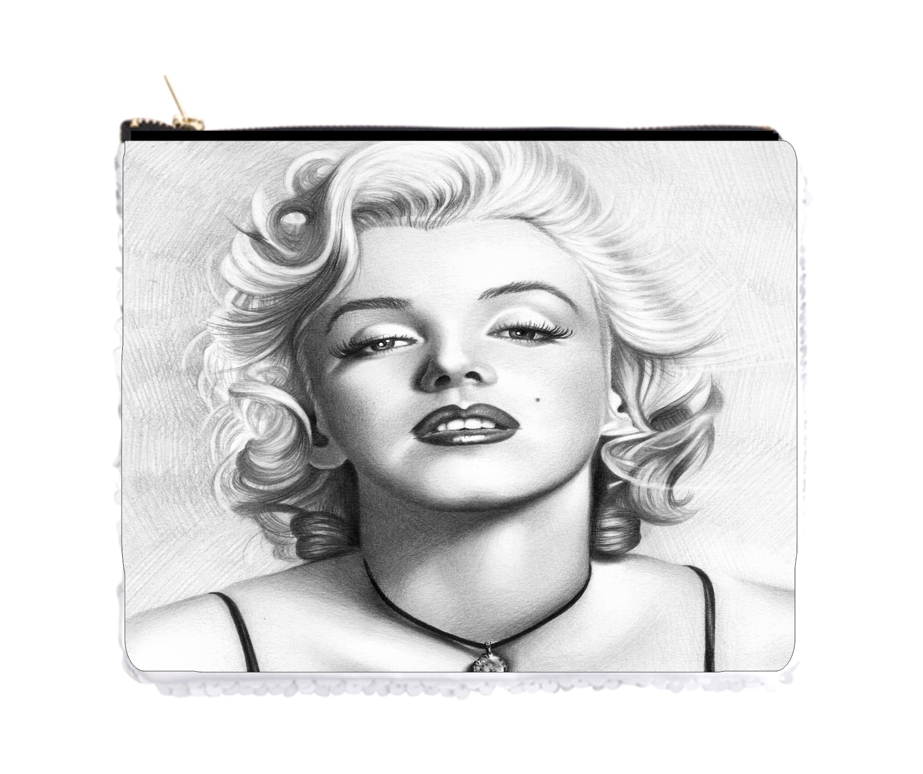 Pencil Holder Vintage Marylin Monroe Sequin Pencil Holder Pouch Silver