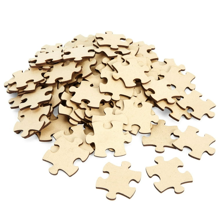 Freeform Blank Puzzle - 100-Piece Unfinished Wood Puzzle Wooden Jigsaw Puzzles for DIY Kids Color-In Crafts Projects 1.875 x 1.56 x 0.125 Inches