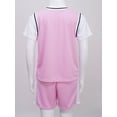 thumbnail image 3 of Miaeowve Kids Boys Girls 2 Piece Basketball Outfits Athletic Jersey T-Shirt with Mesh Shorts Sports Pink 120, 3 of 7