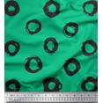 thumbnail image 1 of Soimoi Green Rayon Fabric Line & Circle Geometric Print Fabric by the Yard 56 Inch Wide, 1 of 3