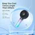 thumbnail image 3 of JISULIFE Handheld Fan - 5-Speed LED Display & 3600mAh Battery, USB-C Rechargeable with Lanyard, Compact Cooling for Travel/Beach/Makeup, 3 of 9
