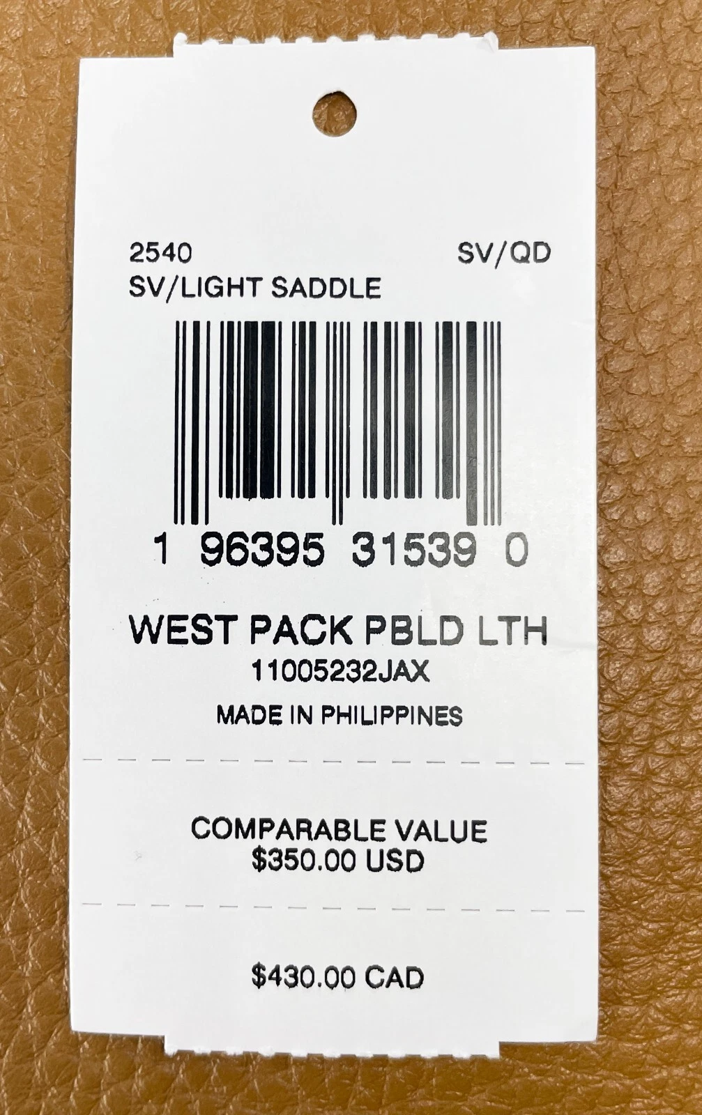 Coach (2540) West Pebbled Leather Sling Pack Backpack Bag