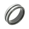 thumbnail image 2 of steel nation jewelry mens stainless steel 8mm two-tone black wedding band - mens ring, 2 of 3