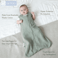 thumbnail image 5 of Little Grape Land Baby Sleep Sack 0-6 Months, 100% Cotton Muslin Wearable Blanket (Safari/Green, Small), 5 of 10