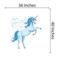 thumbnail image 3 of UNICORN - Vinyl Home Living Room Art Blue Unicorn Hearts Décor Fantasy Fairytale Themed Design Sticker Adhesive Wall Decal - Kids Bedroom Nursery Mythical Creature Wall Decoration 36" x 40", 3 of 3