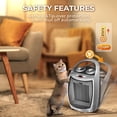 thumbnail image 5 of WAA Small Electric Space Heater Ceramic Space Heater,Portable Heater Fan for Office with Adjustable Thermostat and Overheat Protection ETL Listed for Kitchen, 750W/1500W Silver, 5 of 7