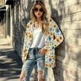 thumbnail image 5 of SCRAWLGOD Flowers Lounge Cardigans for Women Light Weight Sweatshirts for Women Casual Long Sleeve Women's Cardigan Sweaters Dressy Washable Sweater Cardigan Size L, 5 of 7