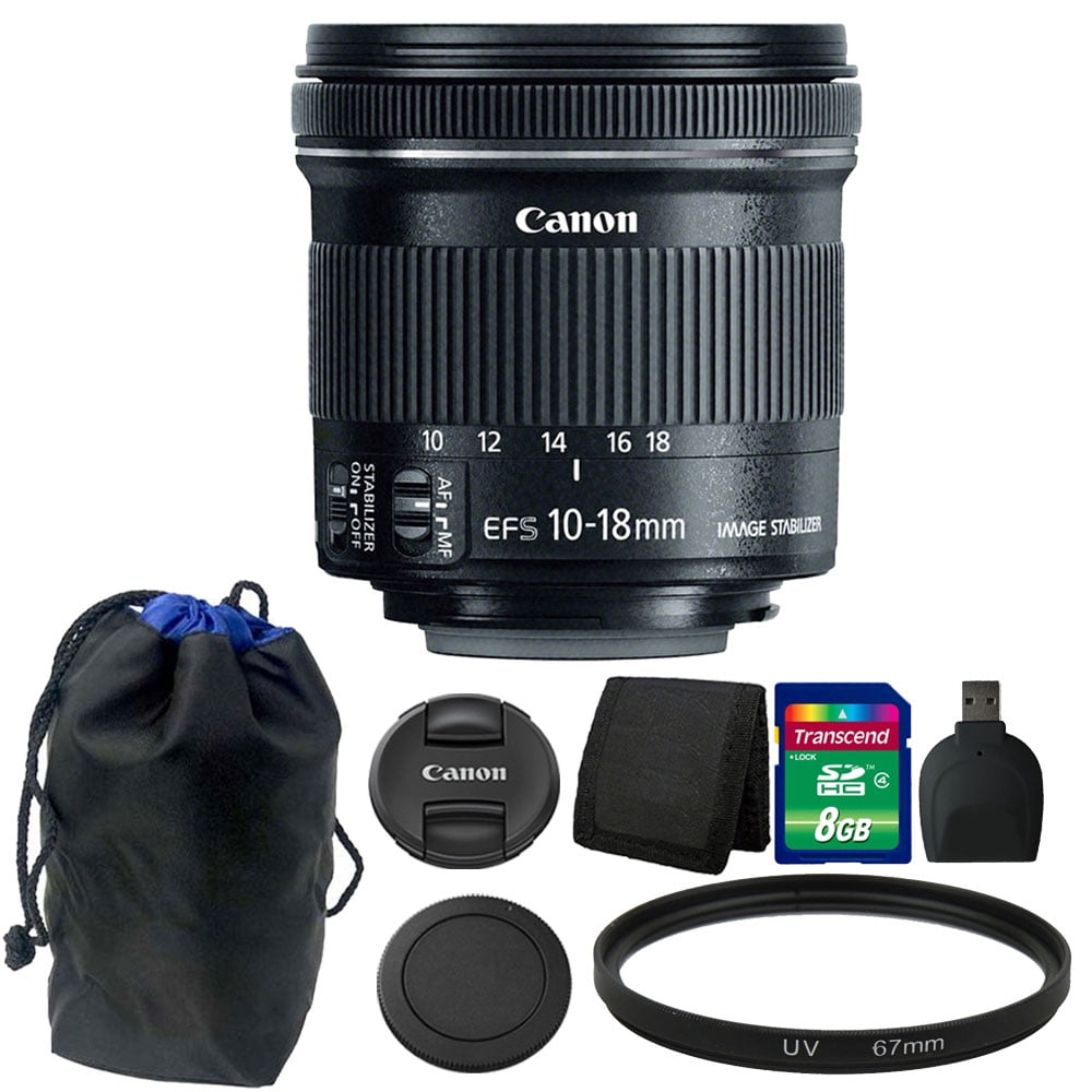 Canon EF-S 10-18mm f/4.5-5.6 IS STM Lens 8GB Accessory Kit for