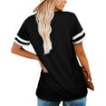 thumbnail image 6 of gakvbuo Plus Size Tunic Tops For Womens Summer Tops 2023 Casual Dressy Women's Splicing V-neck Short-sleeved Loose Striped Solid Color Tops, 6 of 8