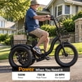 thumbnail image 3 of YareYi 3 Wheel Electric Bike for Adults, 500W Rated Foldable Electric Tricycle with Baskets, 18" Fat Tire E Trike with 48V 13Ah Battery, Up to 55 Mile, UL 2849 Certified, Black, 3 of 8
