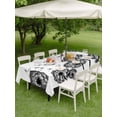 thumbnail image 4 of Outdoor Tablecloths with Umbrella Hole & Zipper, Dandelion Tablecloth Rectangle 60x84 Inch, Black White Modern Country Rustic Plants Waterproof Table Cloth, Patio/Pool/Picnic Table Covers, 4 of 8