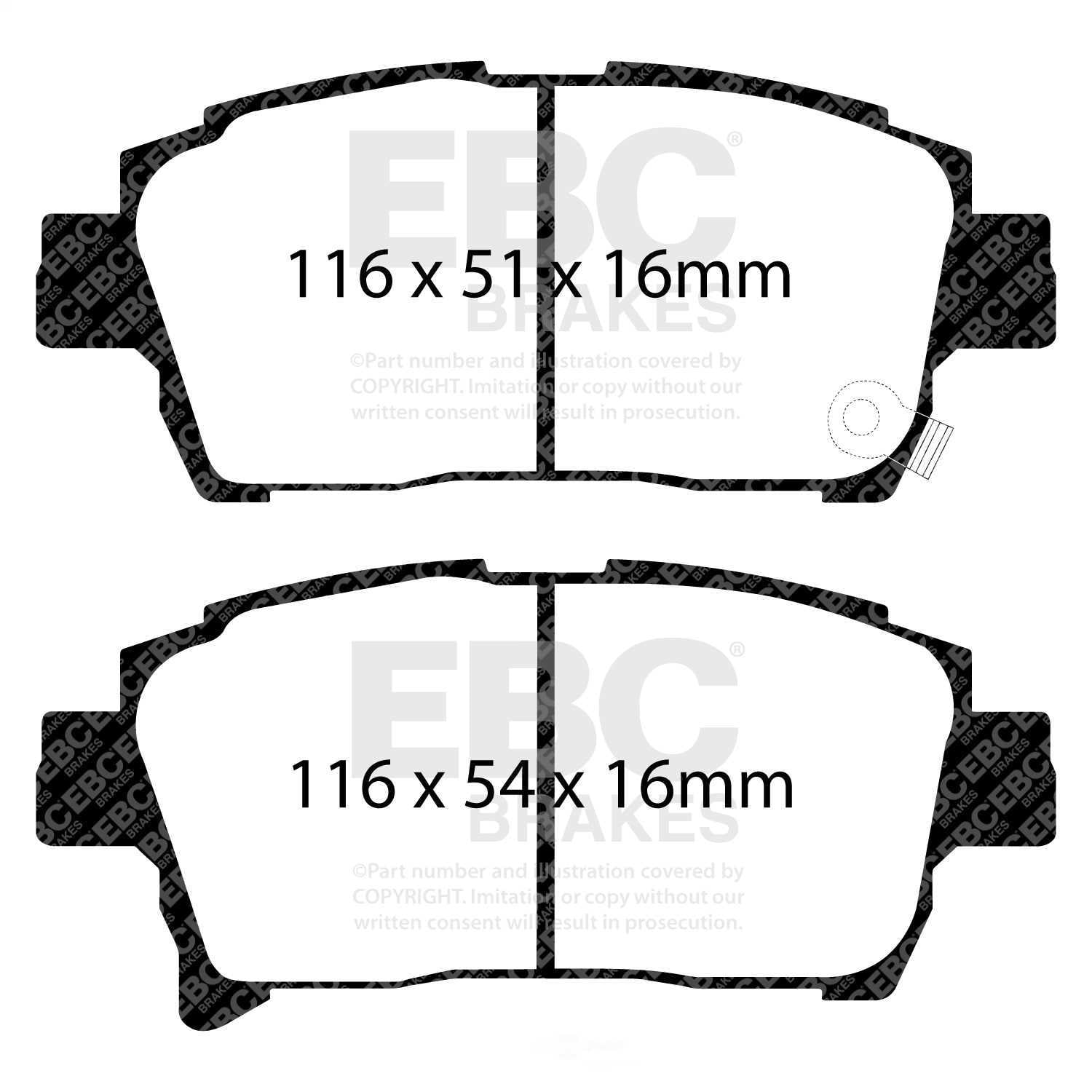 EBC Brakes Yellowstuff 4000 Series Street and Track Brake Pad Set Fits select: 2003-2009 TOYOTA PRIUS, 2004-2006 TOYOTA SCION