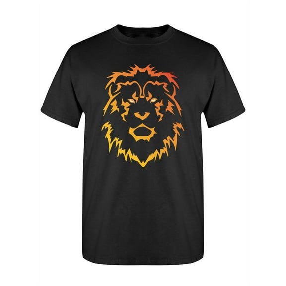 Orange Lion Head T-Shirt Men -Image by Shutterstock, Male Medium