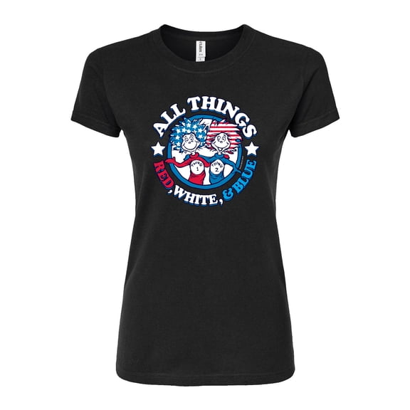Dr. Seuss - All Things Red White And Blue - Juniors Fitted Graphic T-Shirt