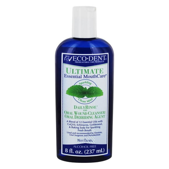 Eco-Dent - Ultimate Essential MouthCare Alcohol-Free Daily Rinse & Oral Wound Cleanser Sparkling Clean Mint - 8 fl. oz.