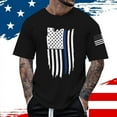 thumbnail image 2 of Caqnni American 1776 Shirt Men Distressed American Flag Patriotic Short Sleeve Independence Day T-Shirt(Black,M), 2 of 4