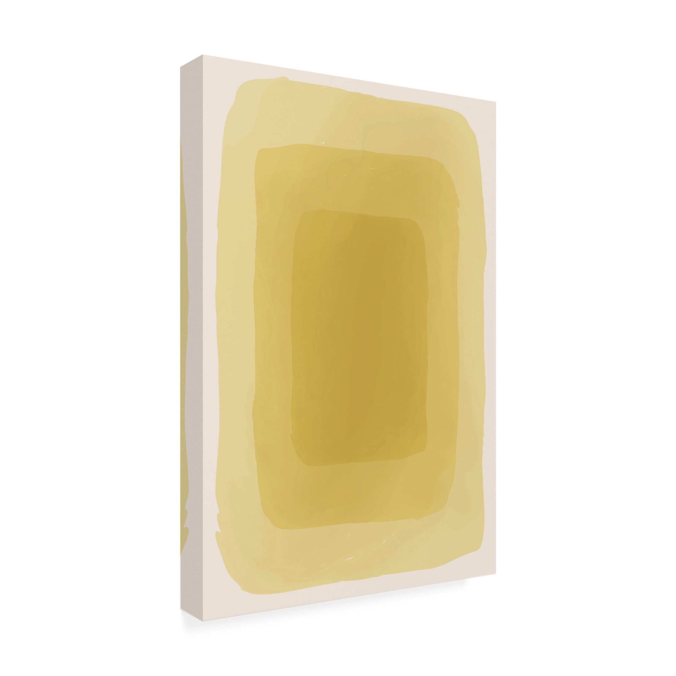 Trademark Fine Art jay stanley  Yellow Watercolor Shapes 3 Canvas Wall Art