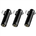 thumbnail image 1 of 3X Adaptador de Audio Tipo C Gancho Llamada MúSica Carga Convertidor de Auriculares de Orificio Redondo 2 en 1 de 3,5 mm, 1 of 5