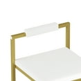 thumbnail image 6 of Set of 2 Upholstered Velvet Bar Stools Modern Kitchen Counter Height Barstools Indoor Dining Chairs (White), 6 of 12