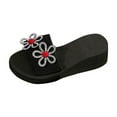 thumbnail image 3 of Summer Women's Slippers with Thick Sole Wedge Open Toe Slip-on Outdoor Shoes Women's Fashion Casual Versatile Beach Sandals with Rhinestone, 3 of 10