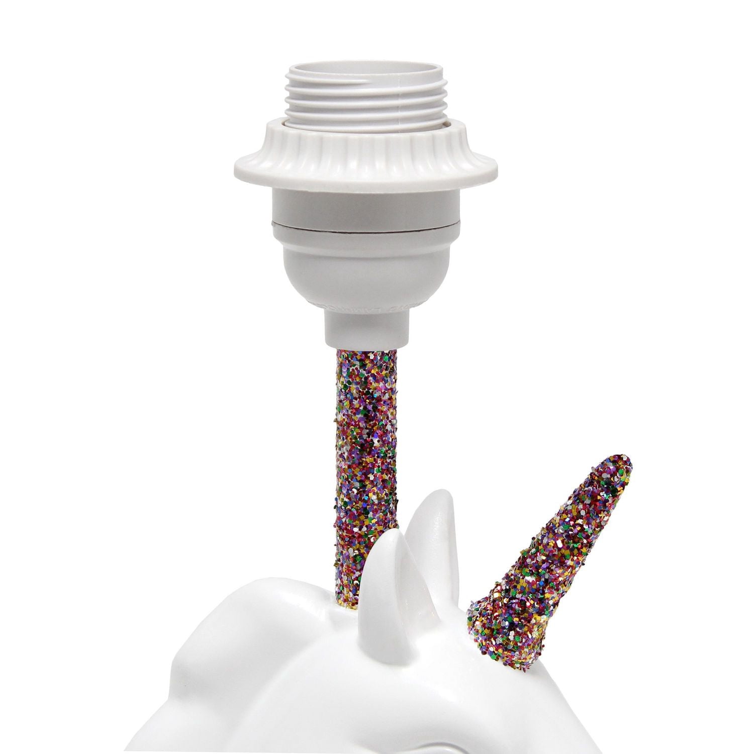Simple Designs Sparkling White Unicorn Table Lamp