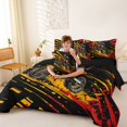 thumbnail image 4 of Manfei Sporty Motorbike 7-Piece King Bedding,Extreme Games King Bed in a Bag,Yellow Red,Black Reversible, 4 of 7