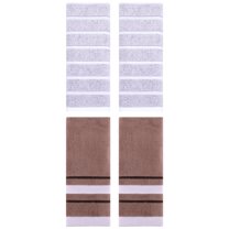 Unique Bargains 4 Pcs Striped Hand Towel 13 x 29 Inch Light Purple/Brown