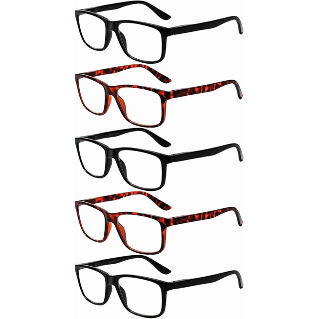 Kerecsen Lot de 5 Lunettes de Lecture pour Hommes et Femmes Charnières à Ressort Lunettes Légères