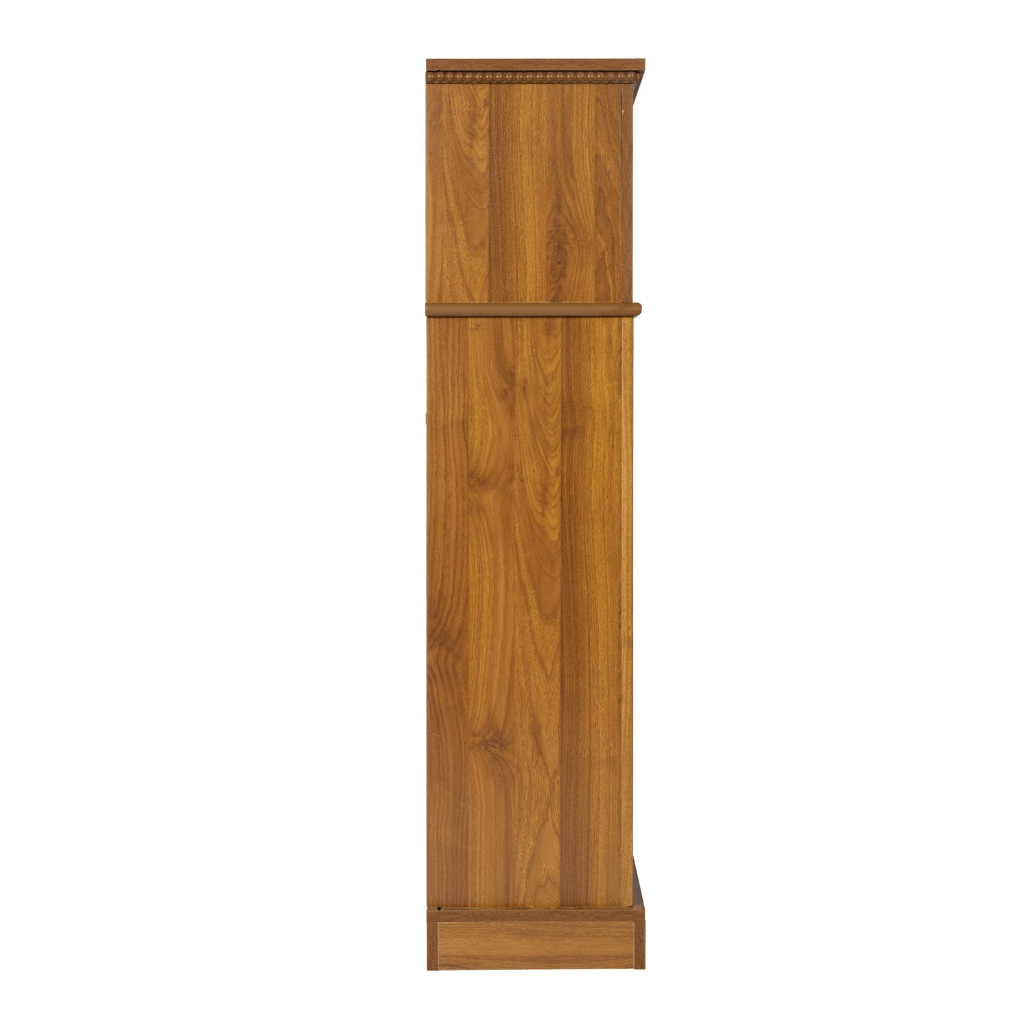 Hommoo 3-Tier Arched Open Bookshelf, Traditional Freestanding Bookcase with Decorative Beaded Trim, Wooden Display Shelf for Entryway, Living Room, Bedroom, Hallway, Walnut